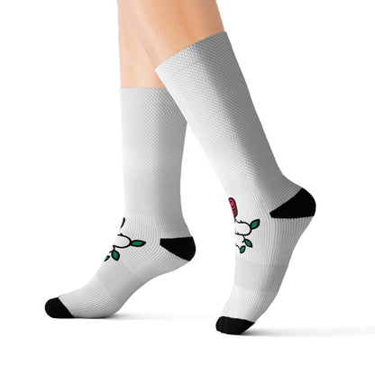 White Silent G Comfy Socks