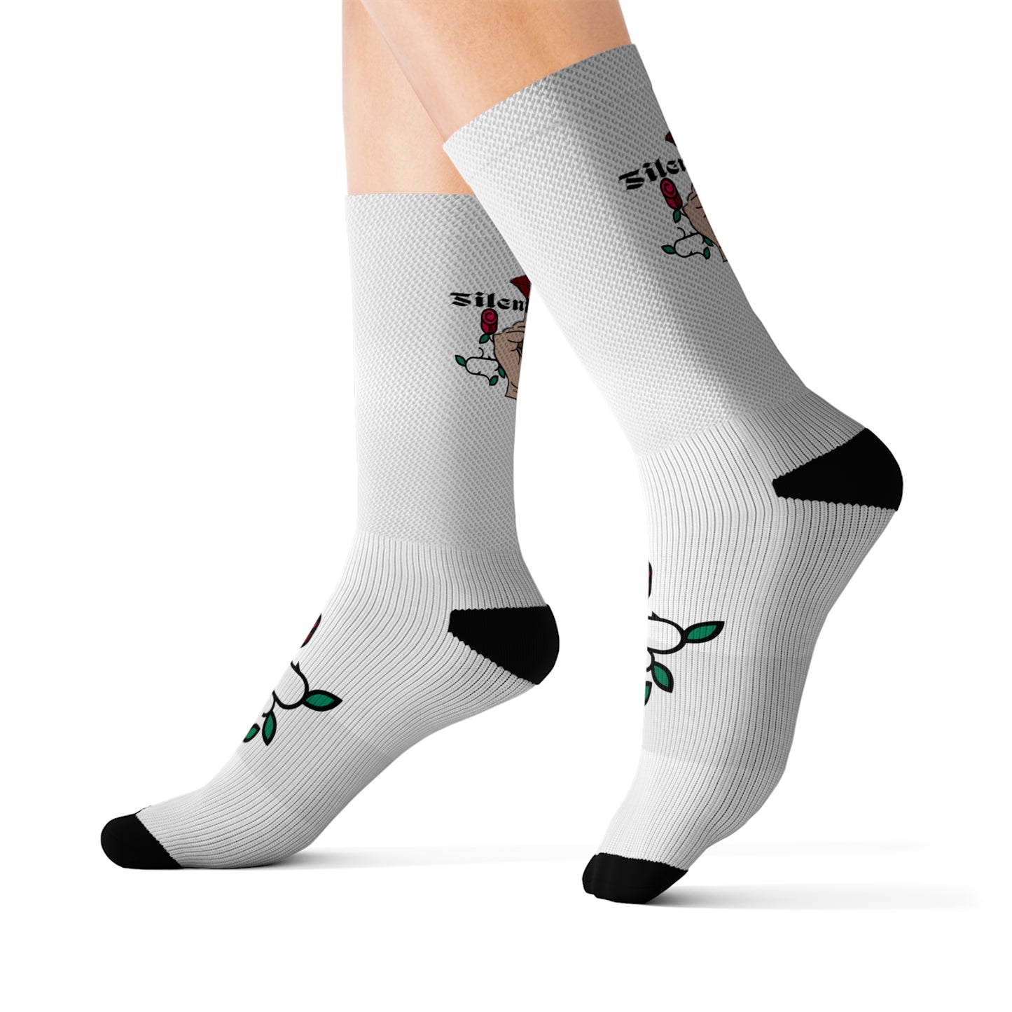 White Silent G Comfy Socks