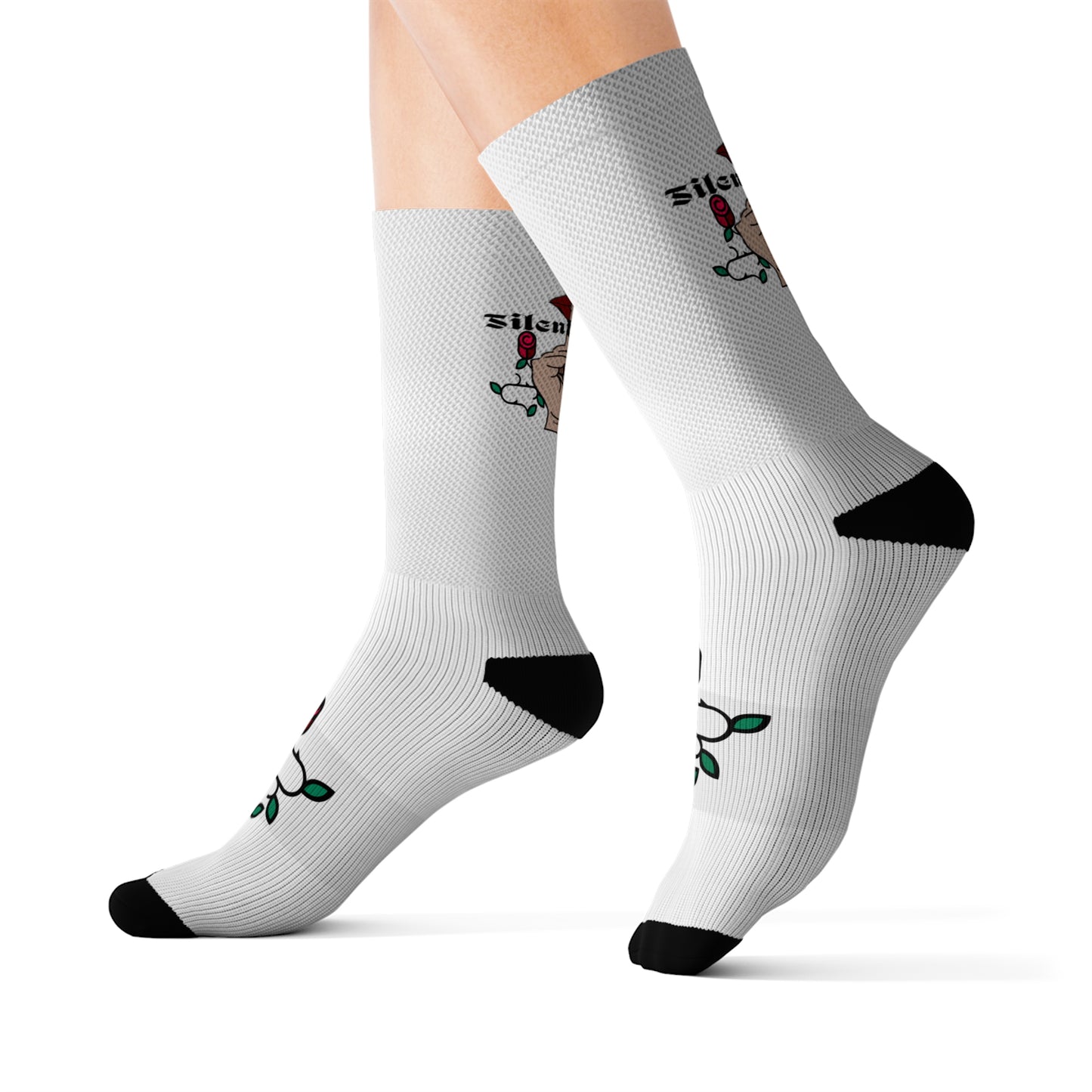White Silent G Comfy Socks